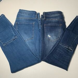 WOMENS JEANS SIZE 10 HIGH RISE SKINNY ANKLE DISTRESSED BLUE BUNDLE LOT OF 2
